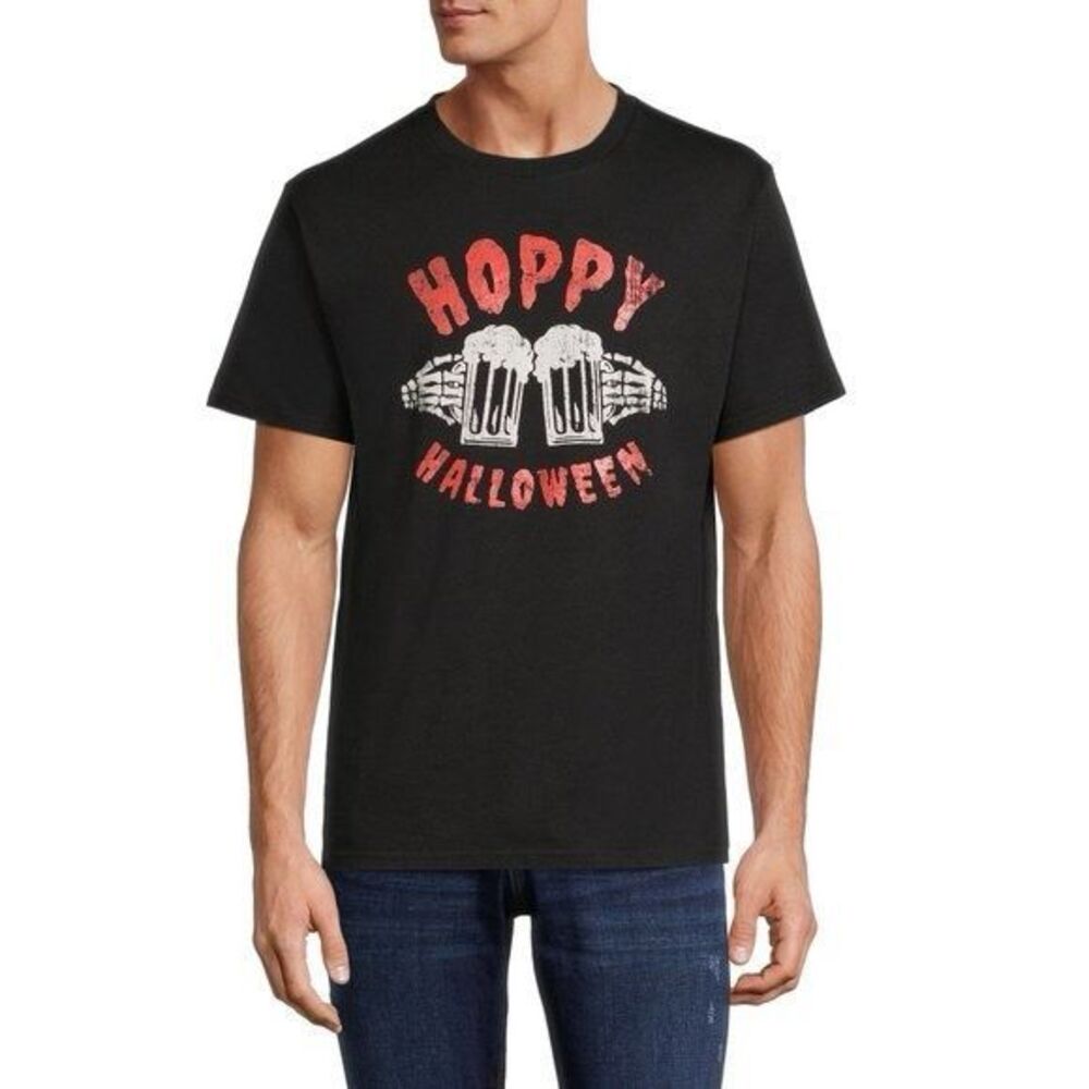 Men’s Way To Celebrate Hoppy Halloween Beer Mugs T-Shirt Size Medium